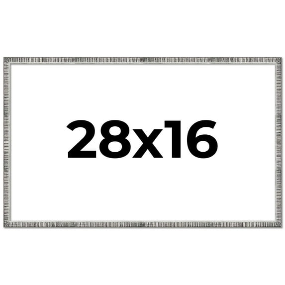 28x16 Stately Silver Wood Picture Frame - With Acrylic Front and Foam Board Backing