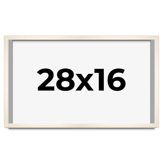 28x16 Frame White Wash Solid Wood Picture Frame | 0.75 Inch Moulding Width | Includes UV Acrylic