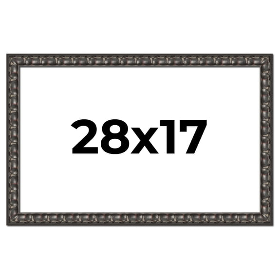 28x17 Frame Black-Brown Medieval Solid Wood Picture Frame | 1.5 Inch Moulding Width | Gotham