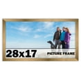 thumbnail image 1 of 28x17 Frame Gold Bronze Modern Solid Wood Picture Frame | 0.75 Inch Moulding Width | Includes UV, 1 of 8