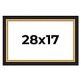 thumbnail image 1 of 28x17 Frame Gold Real Wood Picture Frame Width 2.25 Inches | Interior Frame Depth 0.5 Inches |, 1 of 8