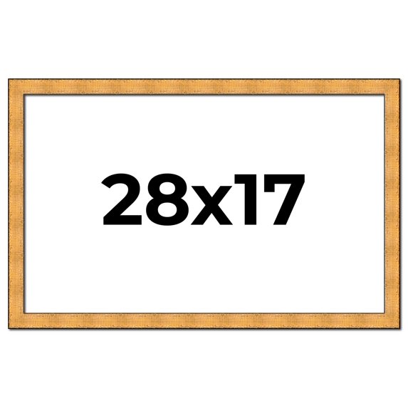 28x17 Frame Gold Rustic Solid Wood Picture Frame | 1.25 Inch Wide Moulding | Rustique Gold