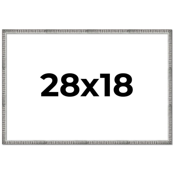 28x18 Frame Silver Picture Frame - Complete Modern Photo Frame Includes UV Acrylic Shatter Guard