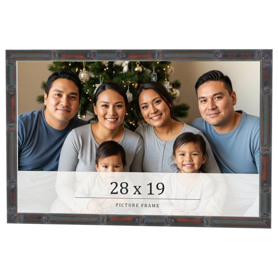 28x19 Frame Brown Bamboo with Dark Coffee/Walnut Finish | Solid Wood Picture Frame Width 0.75