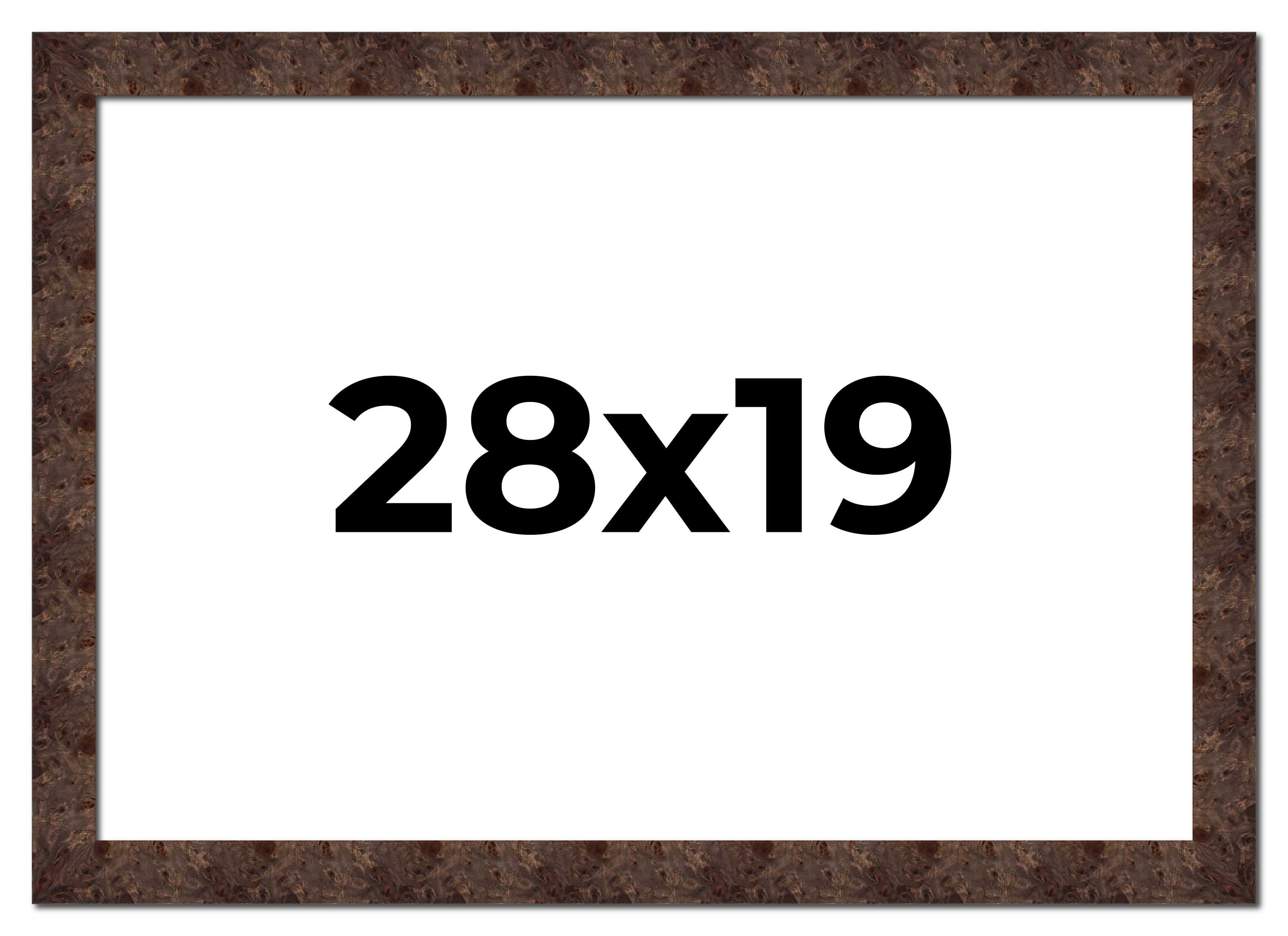 28x19 Frame Brown Burl Real Wood Picture Frame Width 1.625 Inches ...
