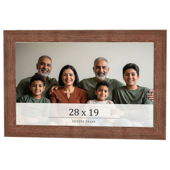 28x19 Frame Brown Farmhouse Solid Wood Picture Frame Width 1.5 Inches | Interior Frame Depth 0.5