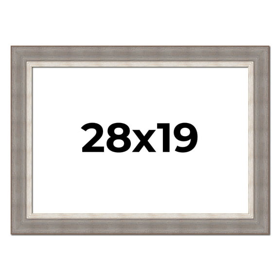 28x19 Frame Grey Real Wood Picture Frame Width 2.75 Inches | Interior Frame Depth 0.5 Inches |
