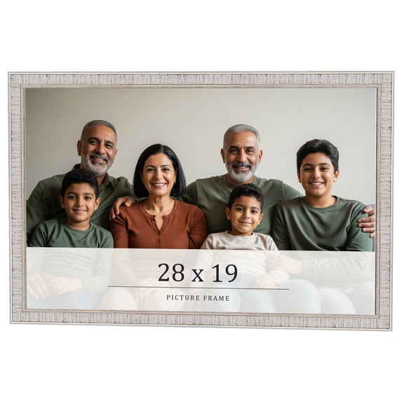 28x19 Frame White Real Wood Picture Frame Width 0.75 inches | Interior Frame Depth 0.5 inches |