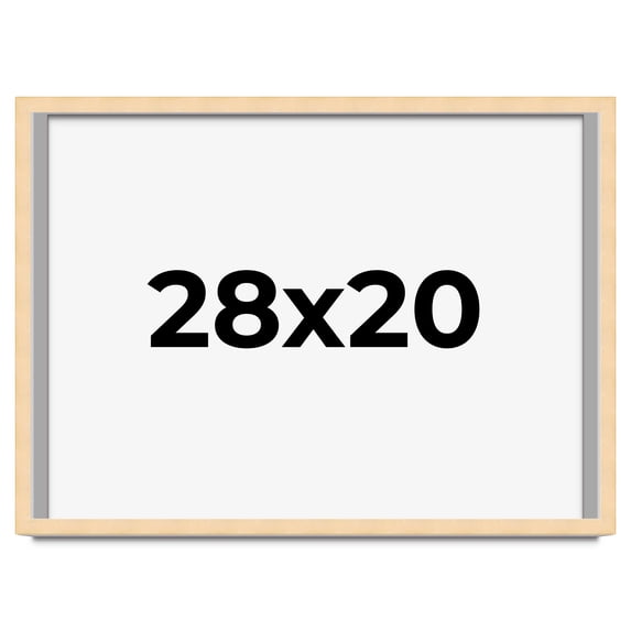 28x20 Frame Beige Real Wood Picture Frame Width 0.75 inches | Interior Frame Depth 0.5 inches |