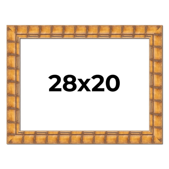 28x20 Frame Beige Real Wood Picture Frame Width 3 inches | Interior Frame Depth 0.5 inches |