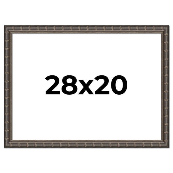 28x20 Frame Black Bamboo Solid Wood Picture Frame Width 1.5 Inches | Interior Frame Depth 0.5