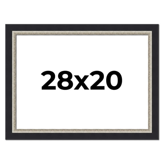 28x20 Frame Black Real Wood Picture Frame Width 2.25 Inches | Interior Frame Depth 0.5 Inches |