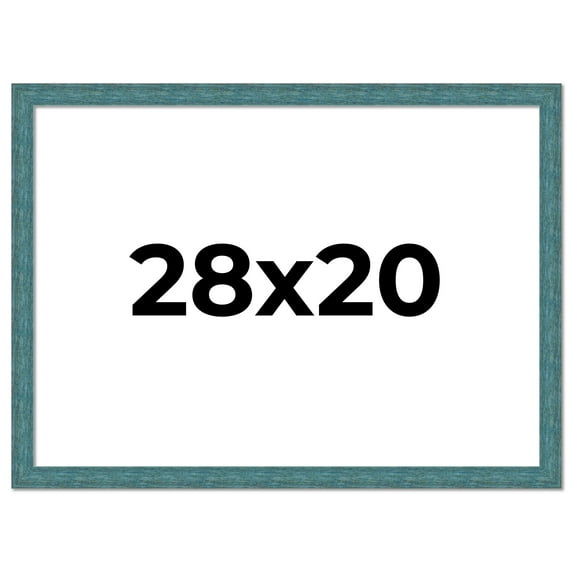 28x20 Frame Blue Rustic Barnwood Solid Wood Picture Frame Width 1.25 Inches | Interior Depth 0.5
