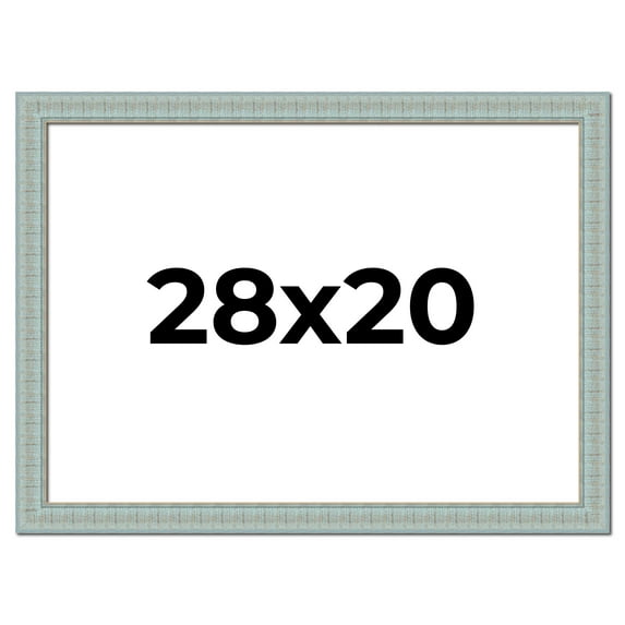 28x20 Frame Blue Teal Distressed Solid Wood Picture Frame | 1.625 Inch Moulding Width | Sonoma Blue