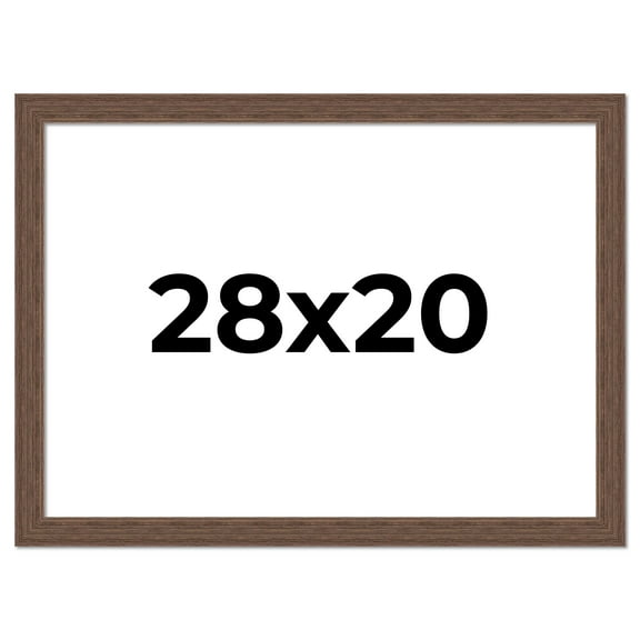 28x20 Frame Brown Distressed Barnwood Picture Frame | Rustic Farmhouse Photo Frame Includes UV