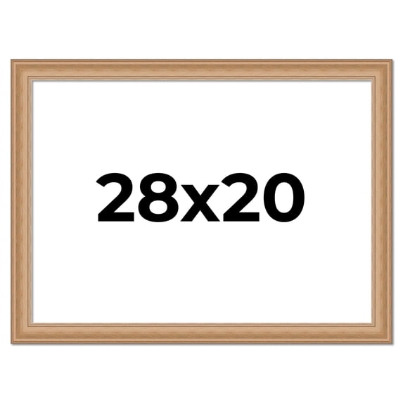 28x20 Frame Charleston Honey Brown Solid Wood Picture Frame Width 1.75 Inches | Interior Depth 0.5