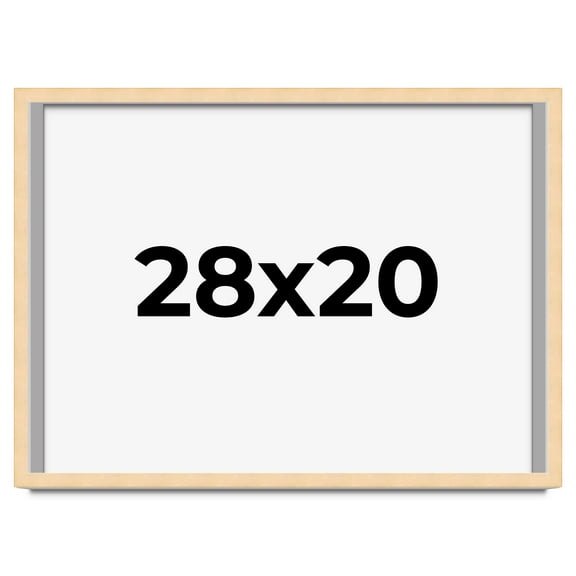 28x20 Frame Natural Wood Picture Frame | 0.75 Inch Moulding Width | with UV Acrylic Plexiglass,