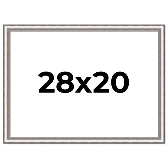 28x20 Frame Silver Real Wood Picture Frame Width 1.25 Inches | Interior Frame Depth 0.5 Inches |