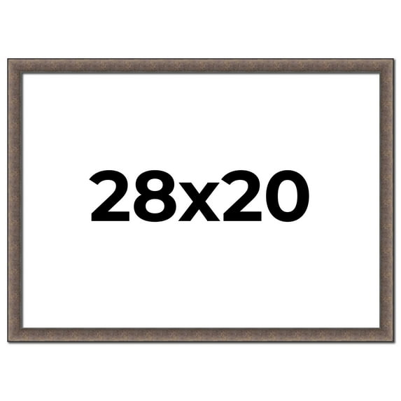 28x20 Frame Silver Real Wood Picture Frame Width 1.25 Inches | Interior Frame Depth 0.5 Inches |