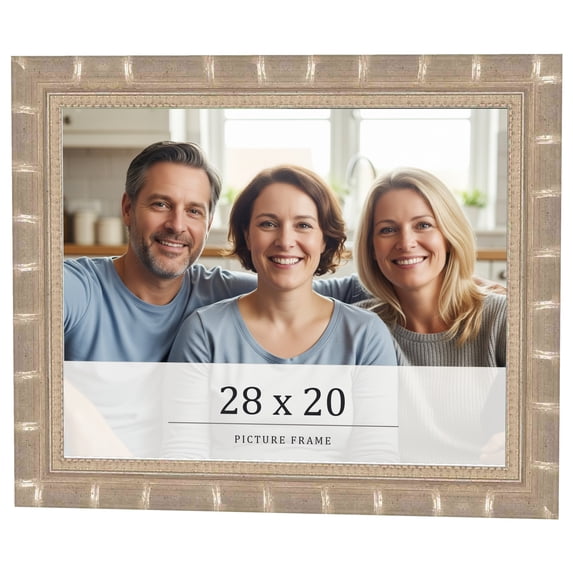 28x20 Frame Silver Real Wood Picture Frame Width 1.5 inches | Interior Frame Depth 0.5 inches |