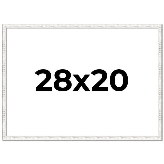 28x20 Frame White Real Wood Picture Frame Width 0.75 inches | Interior Frame Depth 0.5 inches |