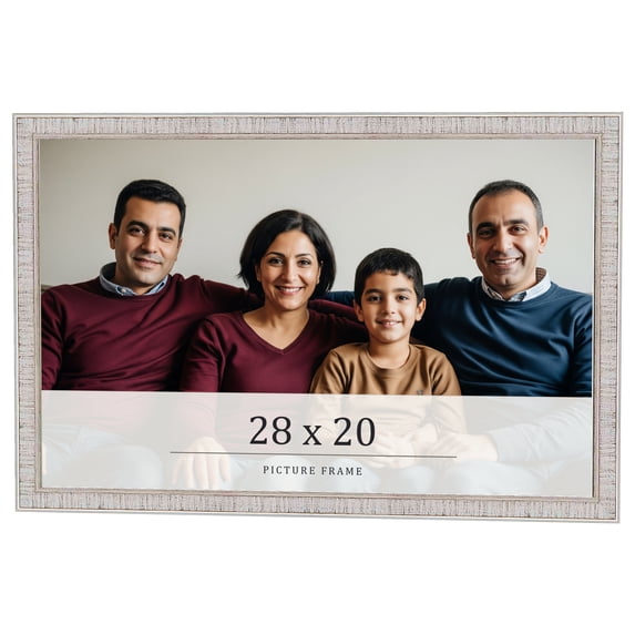 28x20 Frame White Real Wood Picture Frame Width 0.75 inches | Interior Frame Depth 0.5 inches |