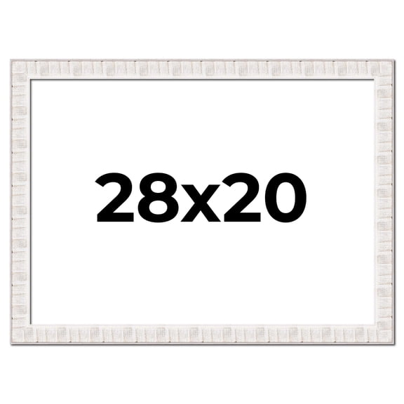 28x20 Frame White Sonoma Rustic Wood Picture Frame | 1.5 Inch Moulding Width | Complete with UV