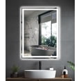 thumbnail image 1 of 28x20 inches LED Bathroom Mirror Anti Fog Adjustable Brightness Backlit Front Lit Lighting Wall Mounted  Mirror with Memory Function Shatter-Proof Tempered Glass Lighted Mirror, 1 of 6