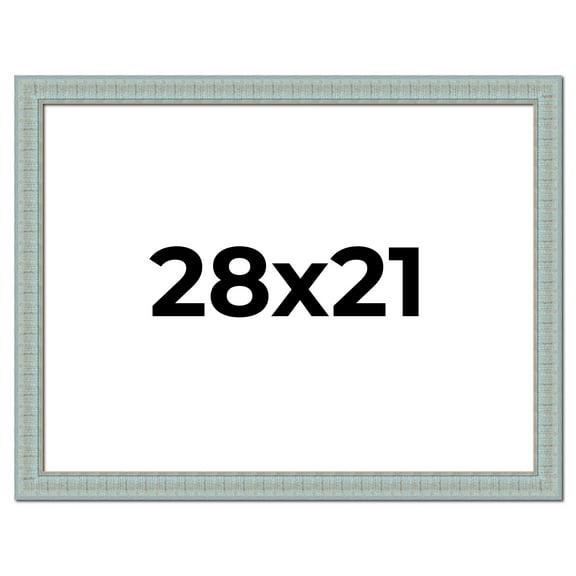 28x21 Frame Blue Teal Distressed Solid Wood Picture Frame | 1.625 Inch Moulding Width | Sonoma Blue