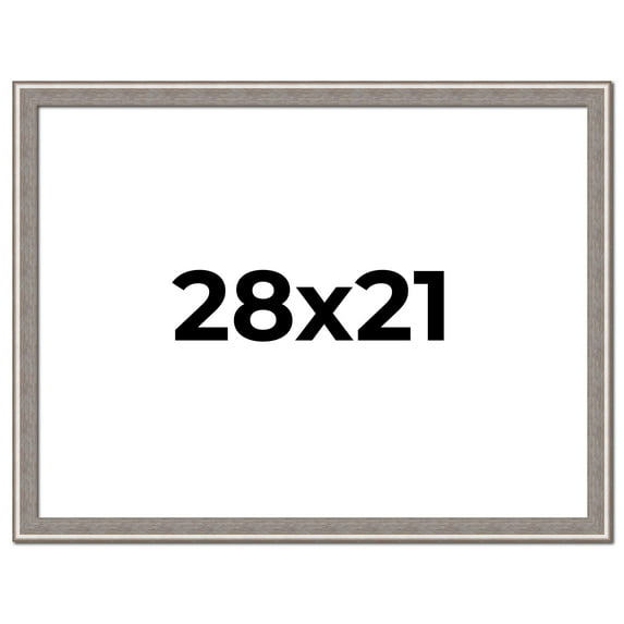 28x21 Frame Grey Real Wood Picture Frame Width 1.25 inches | Interior Frame Depth 0.5 inches | Hans
