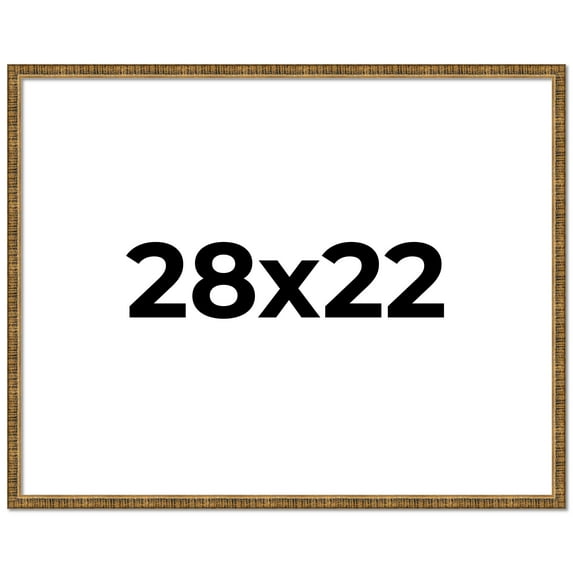 28x22 Frame Gold Kingsley Distressed Solid Wood Picture Frame Width 0.75 Inches | Interior Frame