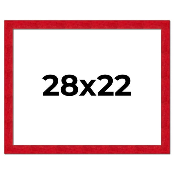 28x22 Frame Red Burl Solid Wood Picture Frame Width 1.75 Inches | Interior Frame Depth 0.5 Inches |