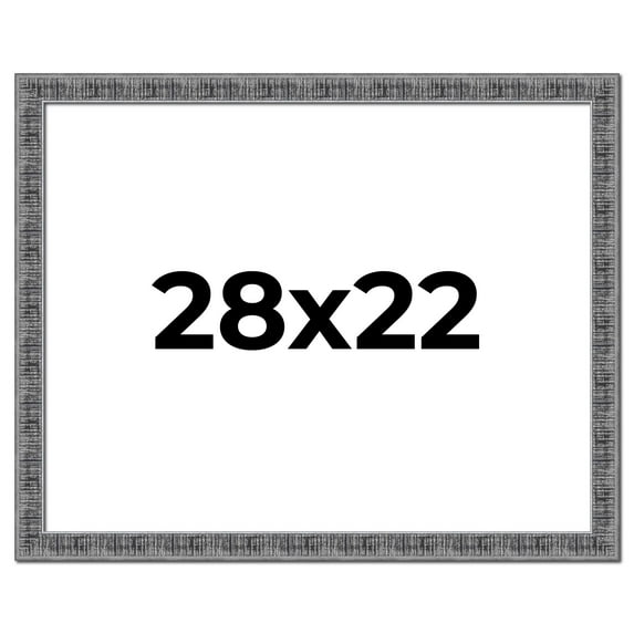 28x22 Frame Silver Black Rustic Sonoma Solid Wood Picture Frame | 1.5 Inch Moulding Width |