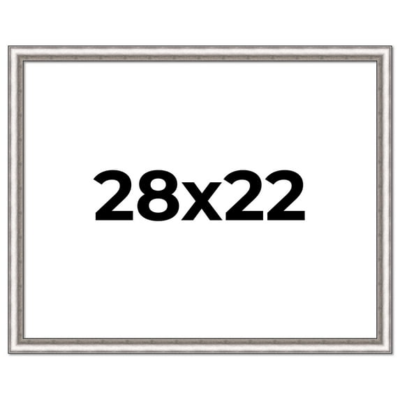 28x22 Frame Silver Real Wood Picture Frame Width 1.25 Inches | Interior Frame Depth 0.5 Inches |