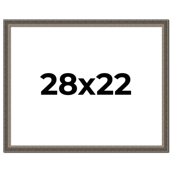 28x22 Frame Silver Real Wood Picture Frame Width 1.25 Inches | Interior Frame Depth 0.5 Inches |