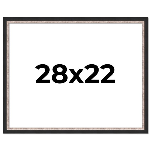 28x22 Frame Silver Real Wood Picture Frame Width 1.25 Inches | Interior Frame Depth 0.75 Inches |