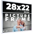 thumbnail image 1 of 28x22 Frame Silver Stainless Steel Solid Wood Picture Frame | 0.75 Inch Moulding Width | Includes, 1 of 8