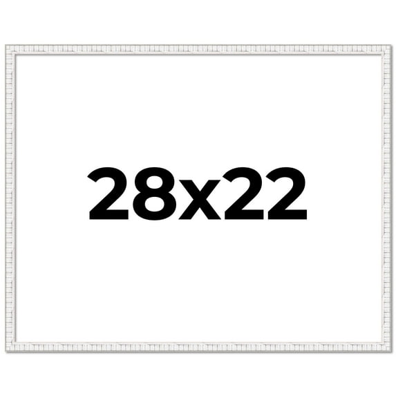 28x22 Frame White Real Wood Picture Frame Width 0.75 inches | Interior Frame Depth 0.5 inches |