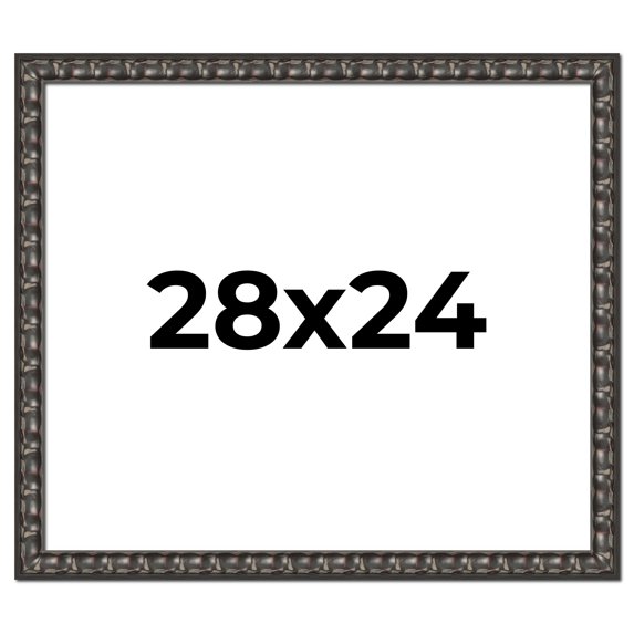 28x24 Frame Black-Brown Medieval Solid Wood Picture Frame | 1.5 Inch Moulding Width | Gotham