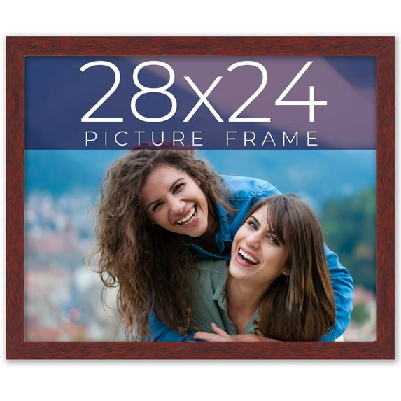 28x24 Frame Brown Solid Wood Picture Frame Width 0.75 Inches | Interior Frame Depth 0.5 Inches |