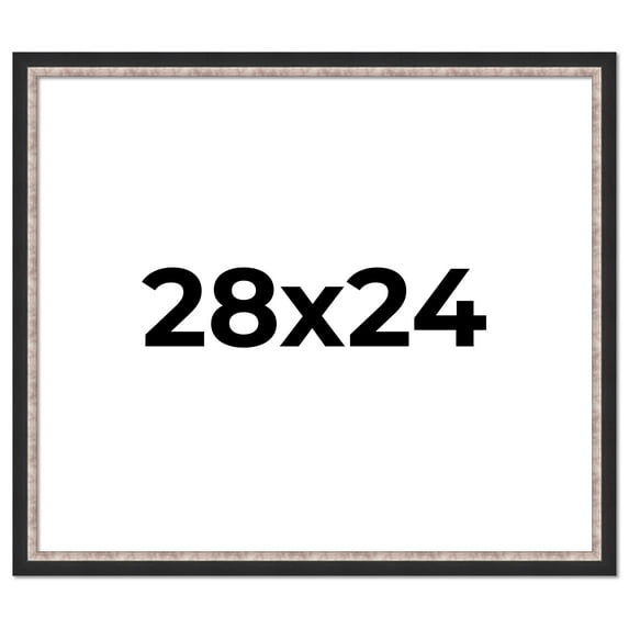 28x24 Frame Silver Real Wood Picture Frame Width 1.25 Inches | Interior Frame Depth 0.75 Inches |