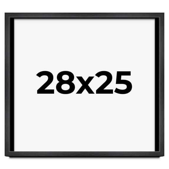 28x25 Frame Black Charcoal Grey Wood Textured Picture Frame | 0.75 Inch Moulding Width | Gunmetal