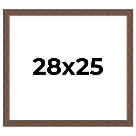 28x25 Frame Brown Farmhouse Solid Wood Picture Frame Width 1.5 Inches | Interior Frame Depth 0.5