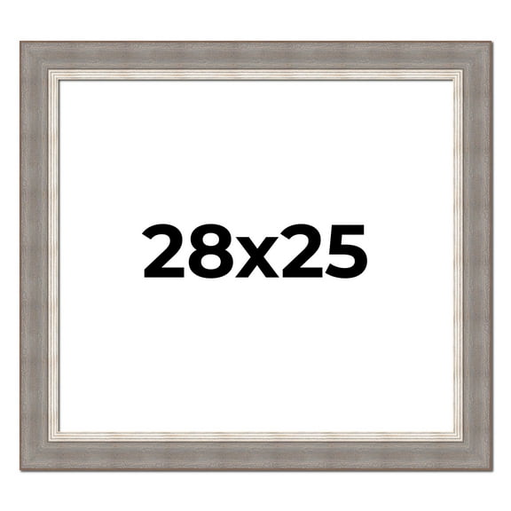 28x25 Frame Grey Real Wood Picture Frame Width 2.75 Inches | Interior Frame Depth 0.5 Inches |