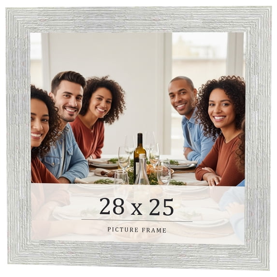 28x25 Frame White Real Wood Picture Frame Width 1.5 inches | Interior Frame Depth 0.5 inches | Barn