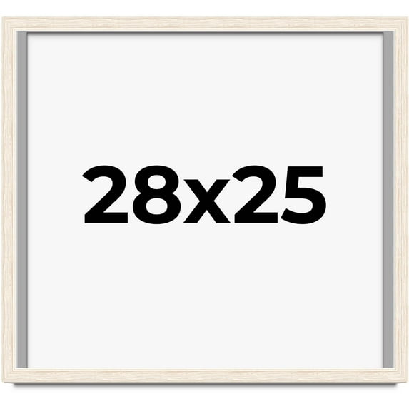 28x25 Shadow Box Frame White | 1.125 Inches Deep Real Wood Rustic Shadowbox Display Frame | UV