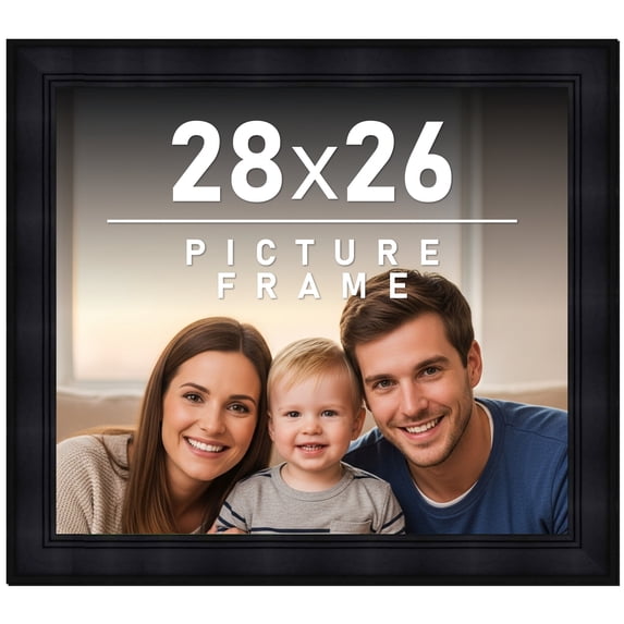 28x26 Frame Black Picture Frame - Complete Modern Photo Frame Includes UV Acrylic Shatter Guard