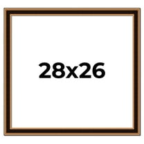 28x26 Frame Gold Brown Plein Air Vintage Solid Wood Picture Frame | 1.75 Inches Moulding Width |