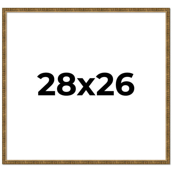 28x26 Frame Gold Kingsley Distressed Solid Wood Picture Frame Width 0.75 Inches | Interior Frame
