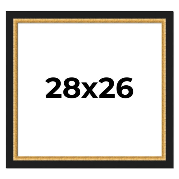 28x26 Frame Gold Real Wood Picture Frame Width 2.25 Inches | Interior Frame Depth 0.5 Inches |